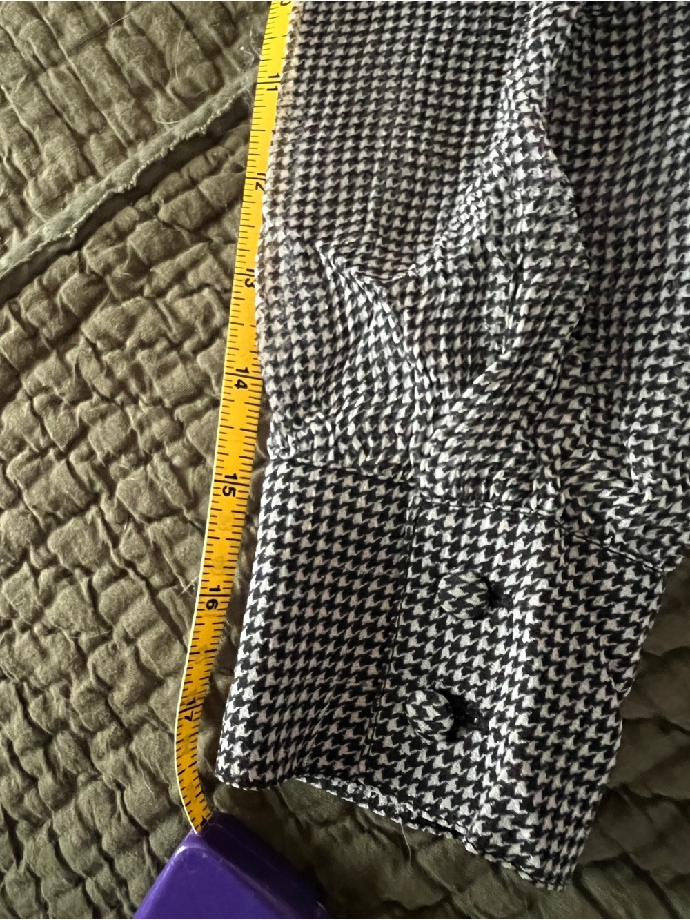 7 For All Mankind Houndstooth Chiffon Tie Neck Silk Blouse - Picture 13 of 14